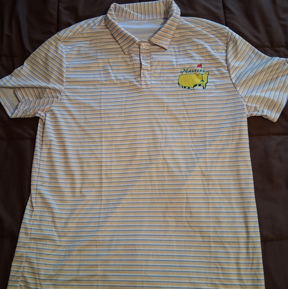 Masters Other - Masters White and Gray Striped Polo Shirt